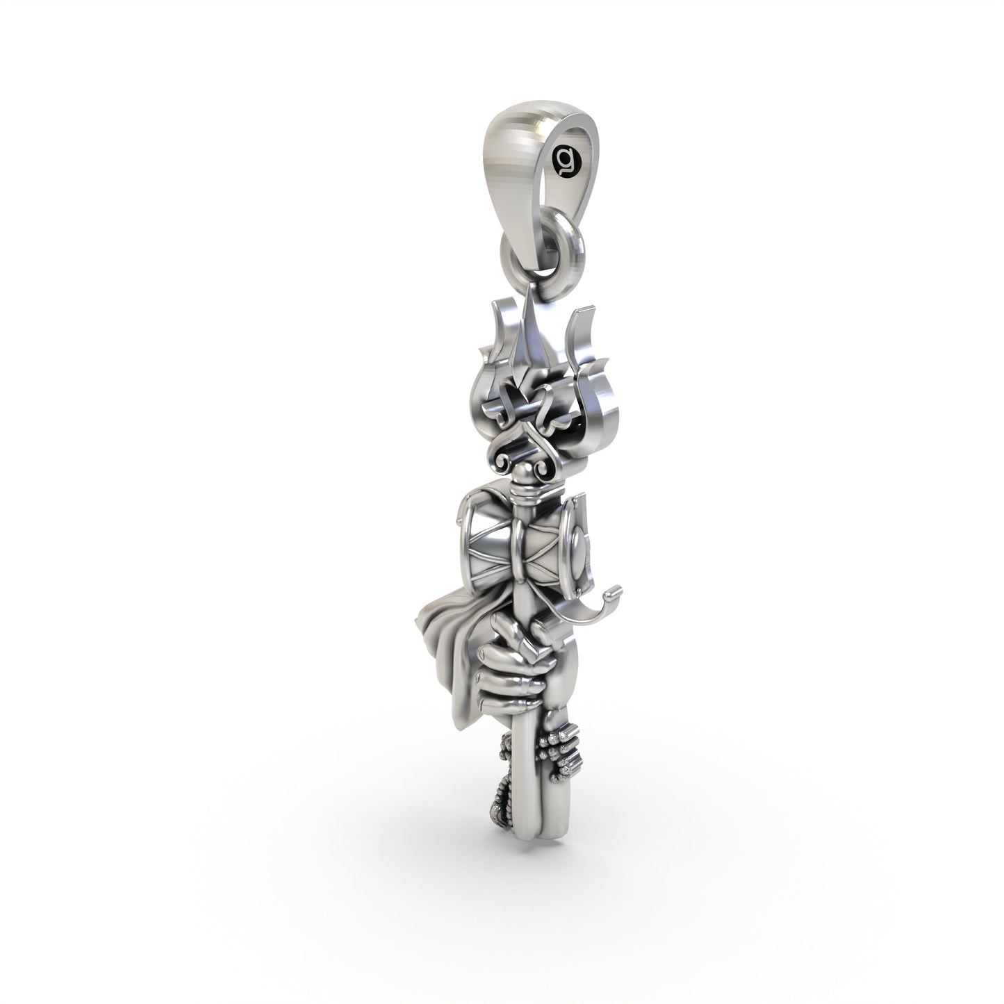 925 Silver Trishul Pendant with Shiva Hand – Divine Protection & Spiritual Strength Symbol