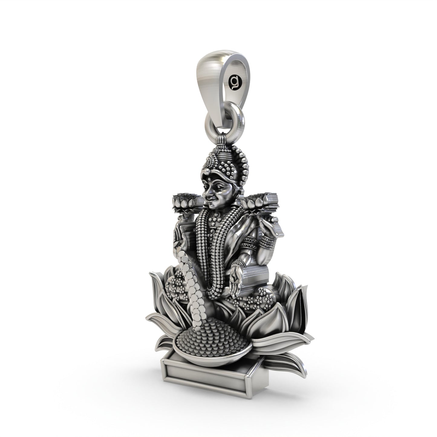Lakshmi Maa Pendant in 925 Silver | Goddess of Wealth, Prosperity & Blessings | Hindu Spiritual Jewelry