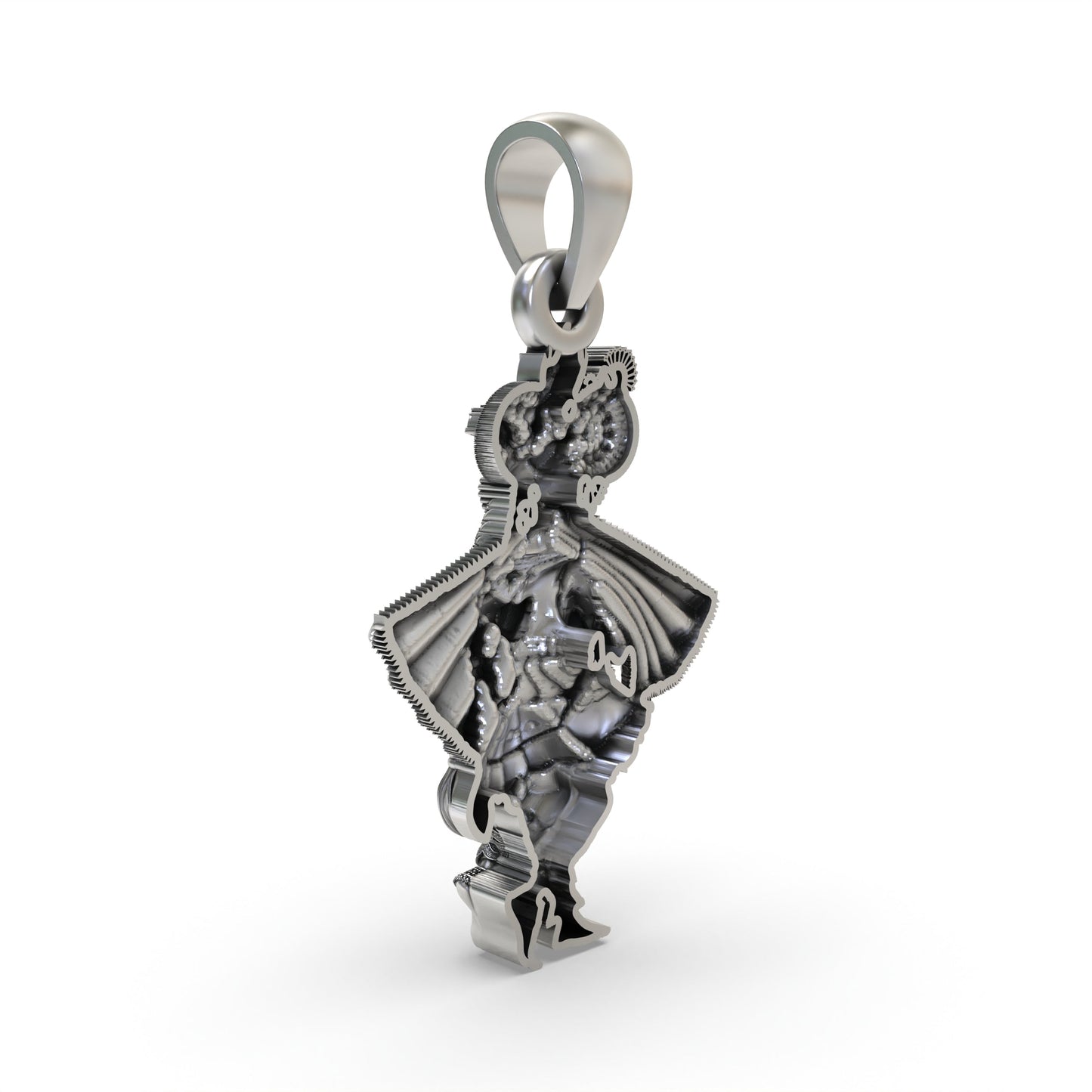 925 Sterling Silver Banke Bihari Ji Pendant — Lord Krishna Vrindavan Idol (Tribhangi Pose), Handmade Hallmarked Temple Jewellery