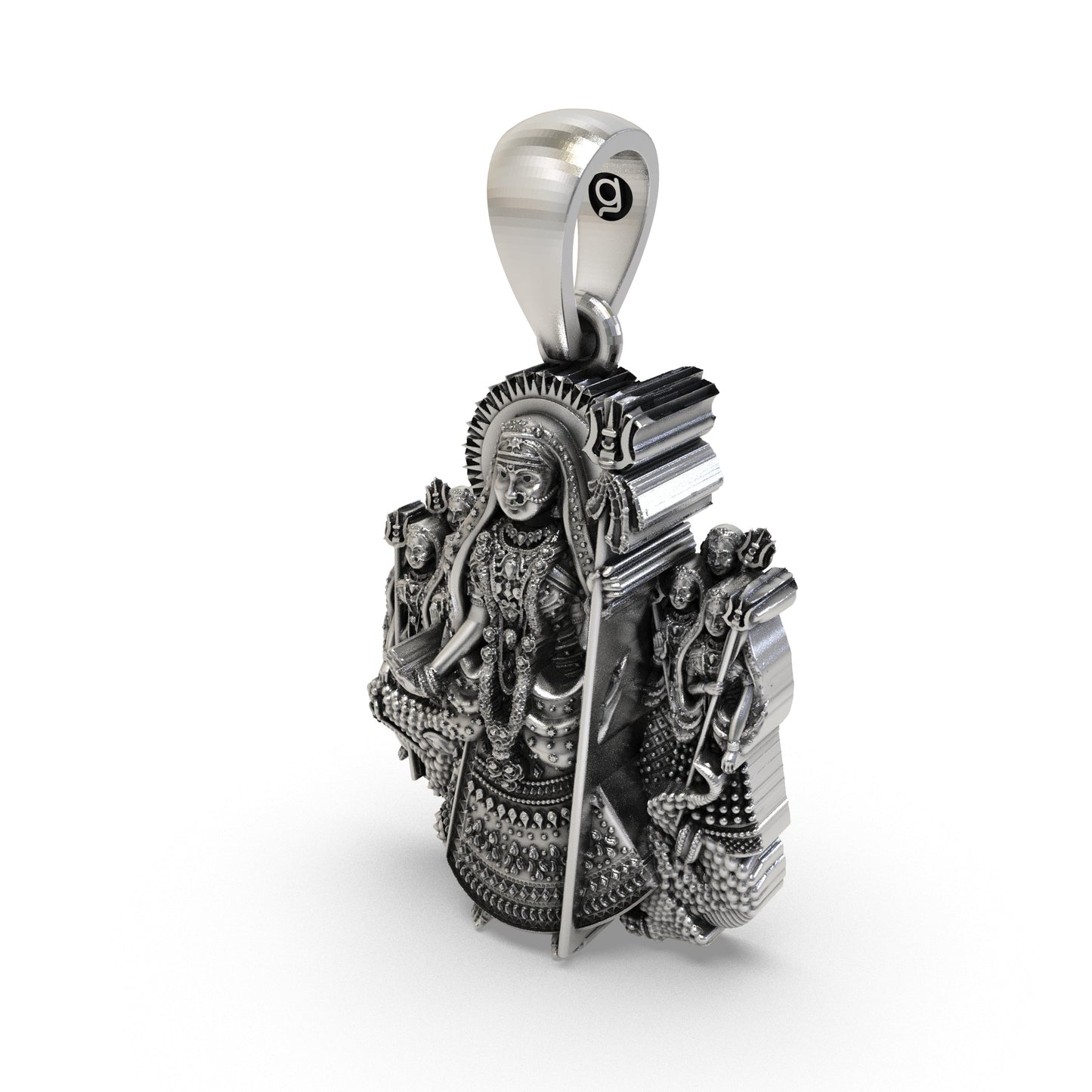 925 Sterling Silver Khodiyar Maa Pendant – Khodiyar Mata with Trishul, Handcrafted Hindu Goddess Idol Necklace, Devotional Jewelry Gift