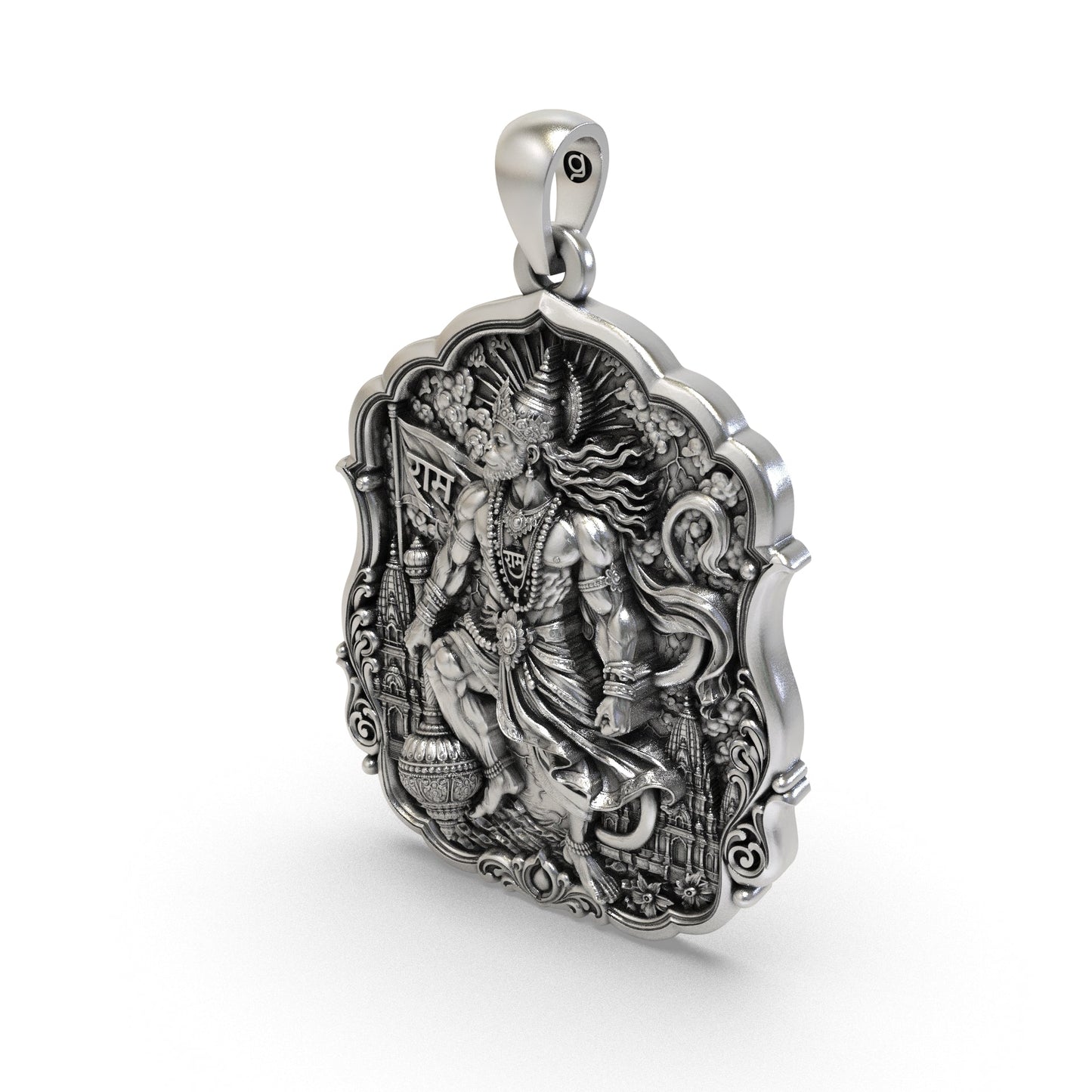 Antique oxidized Veer Hanuman locket symbolizing strength, protection and devotion to Shri Ram