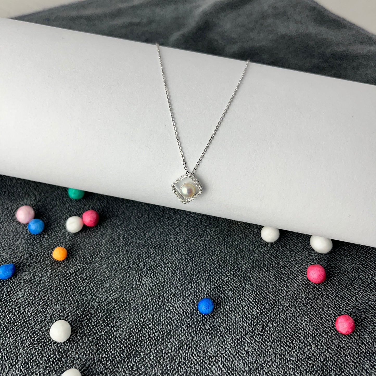 Pearl under Diamond Pendant with Chain - varudijewellers