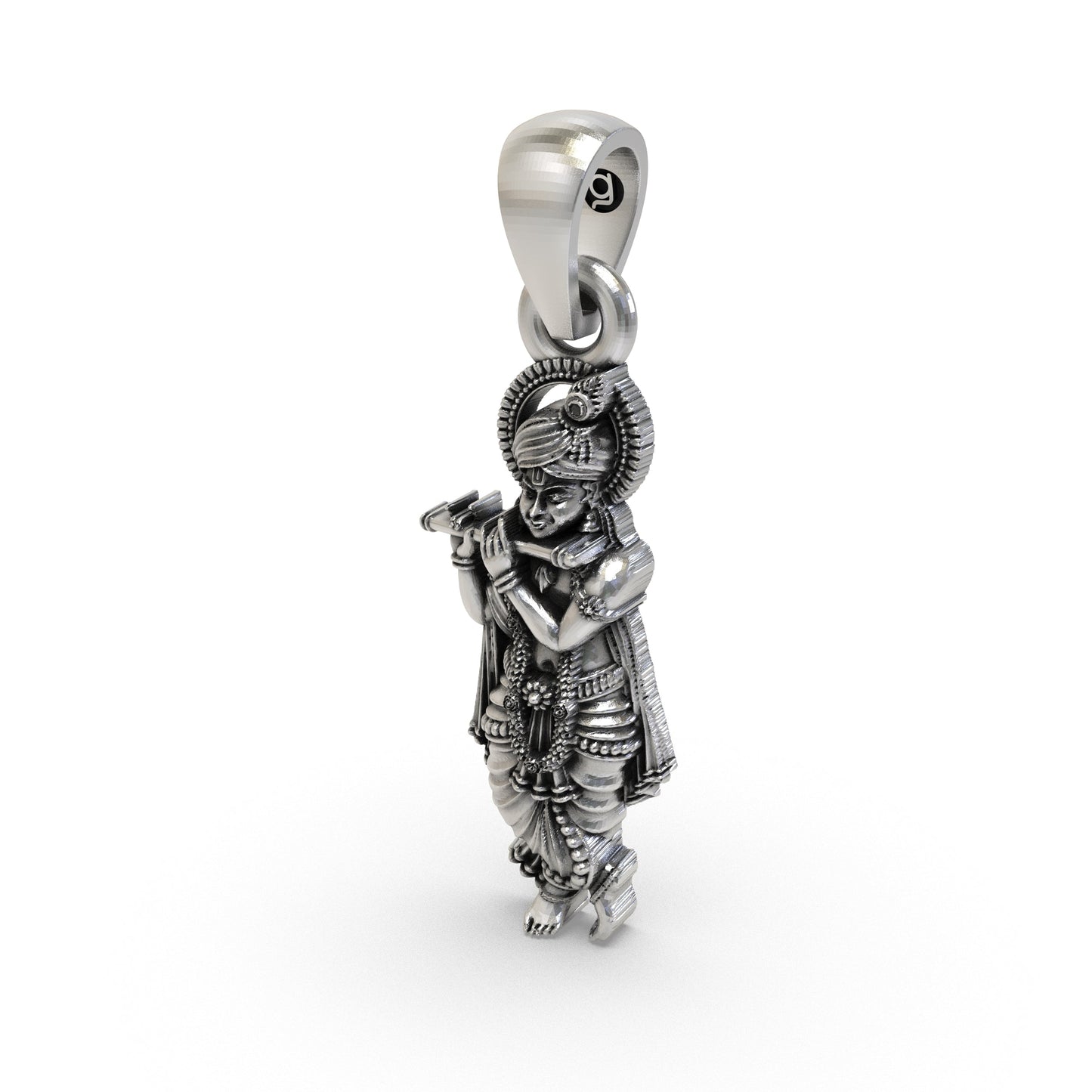 925 Silver Krishna Pendant | Sterling Silver Hindu God Vishnu Necklace, Vaishnav Spiritual Jewelry for Men & Women