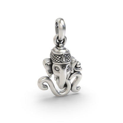 Silver OM with Ganesh face Pendant