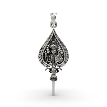 925 Silver Vel Pendant with Murugan Face