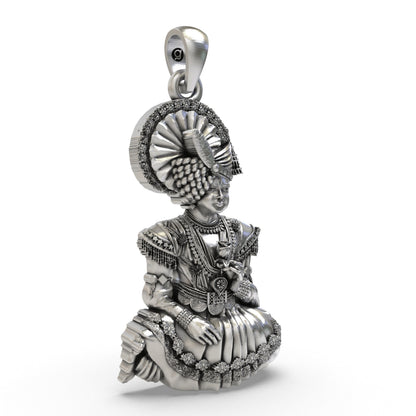 925 Silver Swaminarayan Bhagwan Pendant