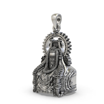 925 Silver Arunachala Shiva Lingam Pendant – Sacred Symbol of Lord Shiva & Mount Arunachala Energy