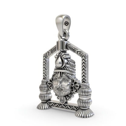 Khatu Shyam Ji Face Pendant in 925 Silver | Spiritual Jewelry for Devotees