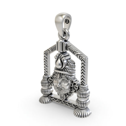 Khatu Shyam Ji Face Pendant in 925 Silver | Spiritual Jewelry for Devotees