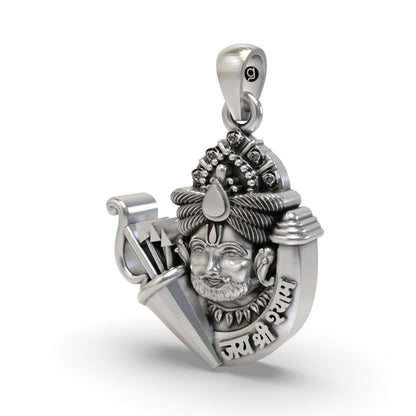 Shri Khatu Shyam Ji Pendant in Sterling Silver | Indian Devotional Pendant