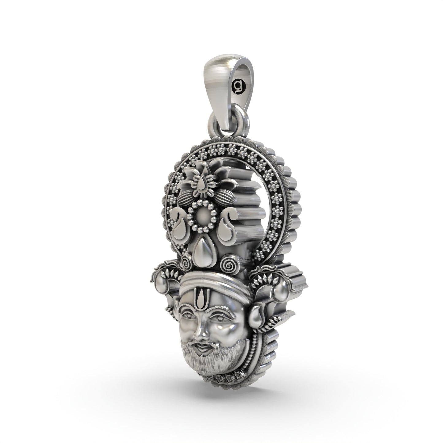 Buy 925 Silver Khatu Shyam Face Pendant Online | Elegant Religious Jewelry