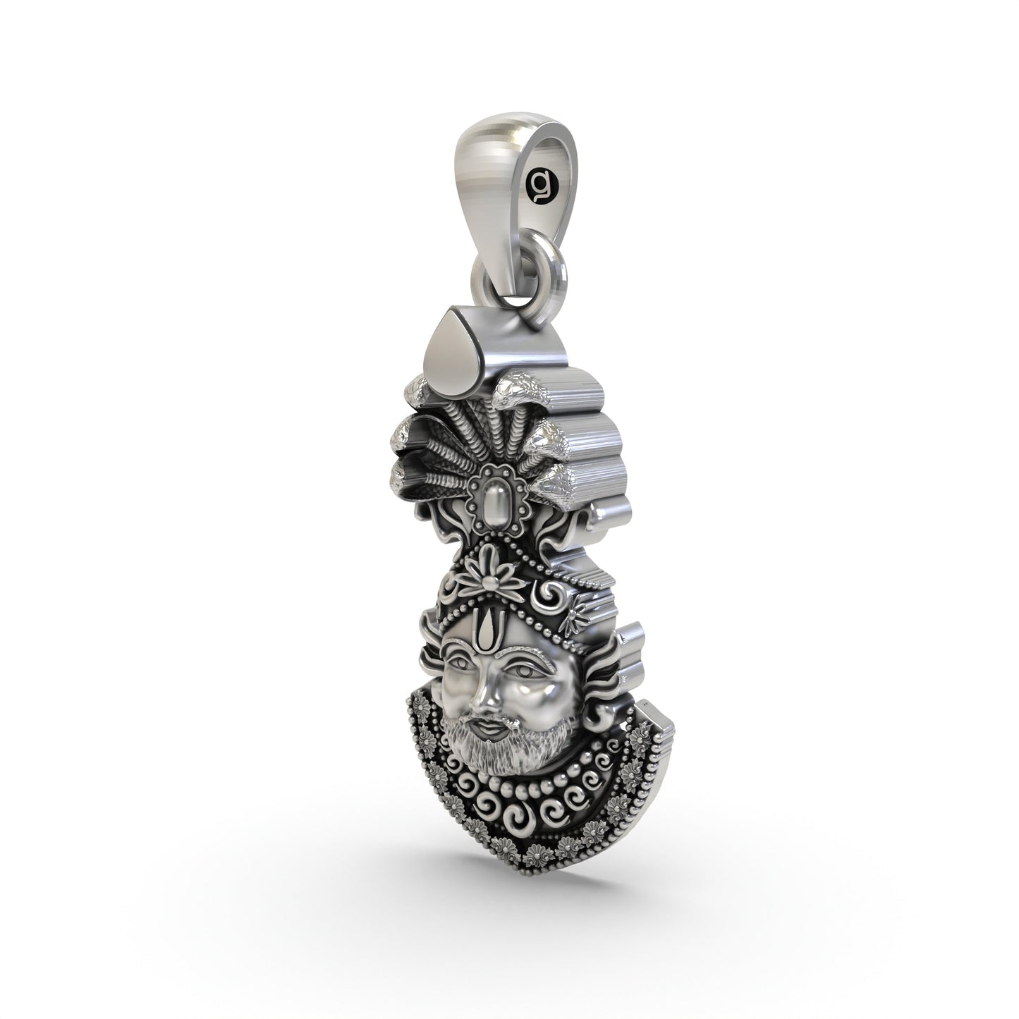 Khatu Shyam Face Pendant | Premium 925 Silver Hindu God Pendant
