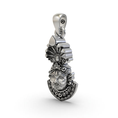 Khatu Shyam Face Pendant | Premium 925 Silver Hindu God Pendant