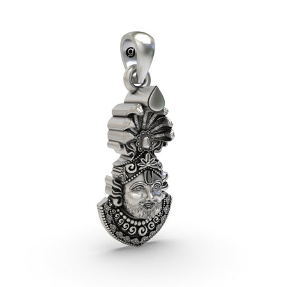 Khatu Shyam Face Pendant | Premium 925 Silver Hindu God Pendant