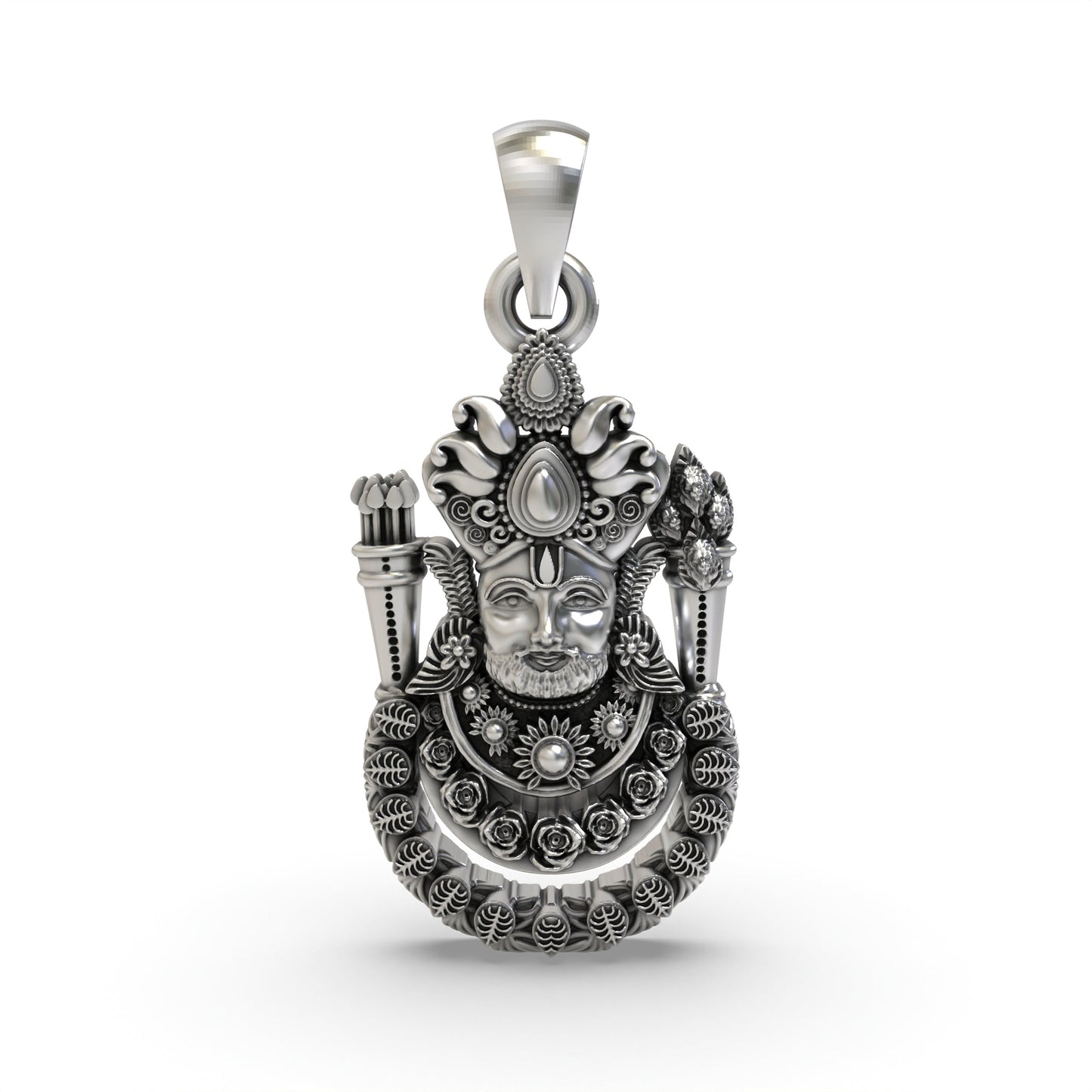 Handcrafted Khatu Shyam Ji Pendant | 925 Silver with Divine Detailing