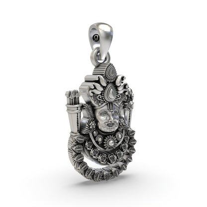 Handcrafted Khatu Shyam Ji Pendant | 925 Silver with Divine Detailing