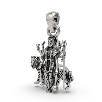 Durga Maa Pendant in Pure 925 Silver | Powerful Divine Goddess Jewelry for Strength & Protection