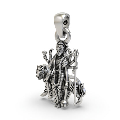 Durga Maa Pendant in Pure 925 Silver | Powerful Divine Goddess Jewelry for Strength & Protection