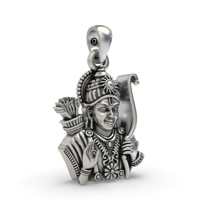 925 Silver Lord Ram Pendant – Shri Ram Devotional Jewelry | Handmade Ram Locket for Protection & Faith