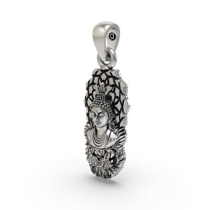 925 Silver Buddha Pendant | Peaceful Meditation Jewelry for Men & Women | Handmade Sterling Silver Buddhist Necklace | Spiritual Zen Charm