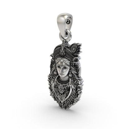 925 Silver Krishna Pendant | Shree Krishna Jewelry for Men & Women | Spiritual Hindu God Necklace | Bal Krishna Locket | Divine Gift for Devotees