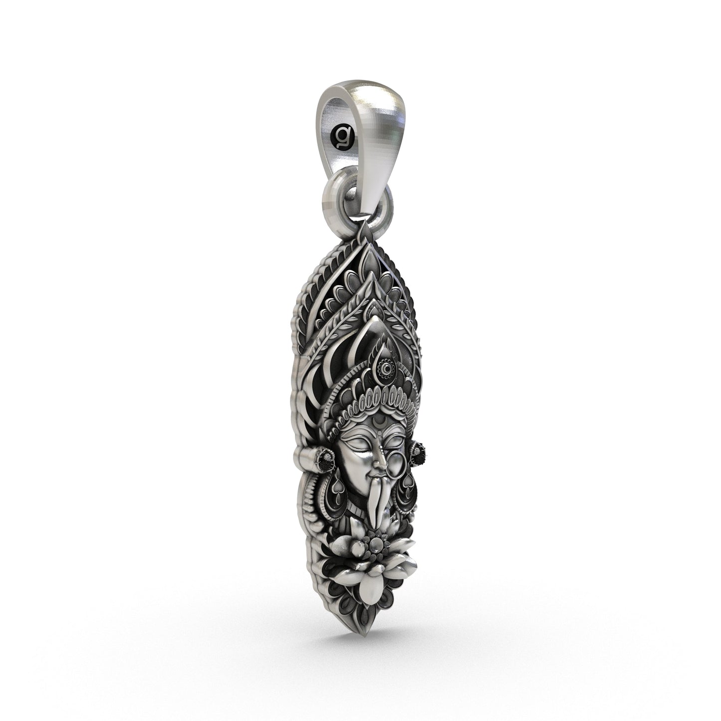 925 Silver Kalimaa Face Pendant | Fierce Goddess Kali Pendant for Power & Protection | Handmade Hindu Spiritual Jewelry