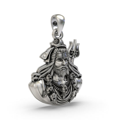 925 Silver Shiva Face Pendant | Mahadev Bholenath Pendant for Men & Women | Handmade Hindu God Jewelry | Shivji Face Amulet for Protection & Strength