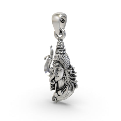 925 Silver Half Trishul Half Shiva Pendant | Lord Shiva Trishul Pendant for Men & Women | Mahadev Jewelry | Spiritual Pendant for Protection & Strength