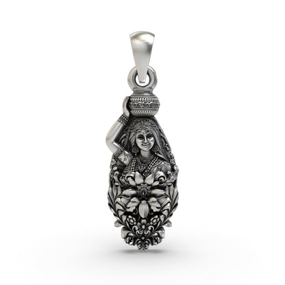 925 Silver Radhaji Pendant - Divine Goddess Radha Jewelry for Love & Devotion