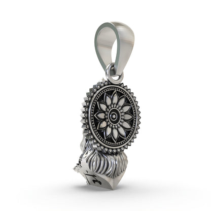 925 Silver Hanumanji Face Pendant – Lord Hanuman Jewelry | Handmade Devotional Pendant for Strength & Protection