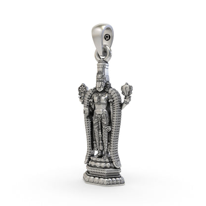925 Silver Lord Venkateswara Swamy Pendant – Pure Sterling Devotional Temple Jewelry for Men & Women