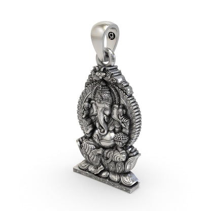 925 Silver Ganpati Pendant | Lord Ganesha Jewelry | Hindu God Pendant for Men & Women | Spiritual Ganesh Locket | Handmade Sterling Silver Pendant