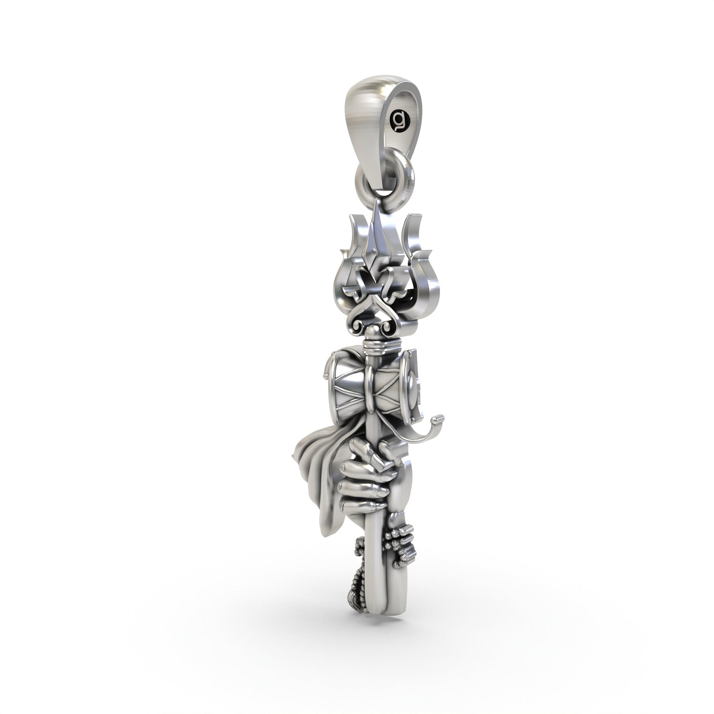 925 Silver Trishul Pendant with Shiva Hand – Divine Protection & Spiritual Strength Symbol