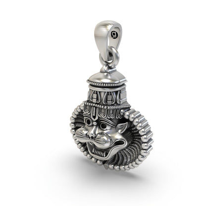 925 Silver Narasimha Face Pendant