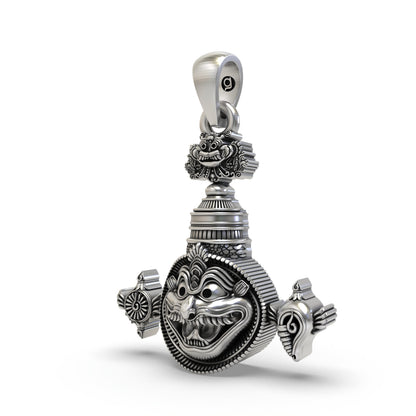 925 Silver Narasimha Pendant with Shankh & Chakra