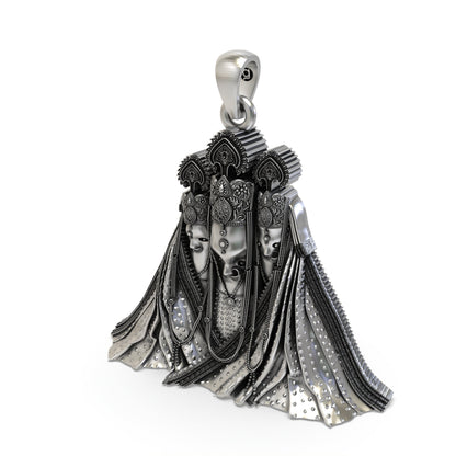Pitambara Bagalamukhi Mata Pendant | Nalkheda Wali Mataji 925 Silver Locket for Protection & Power