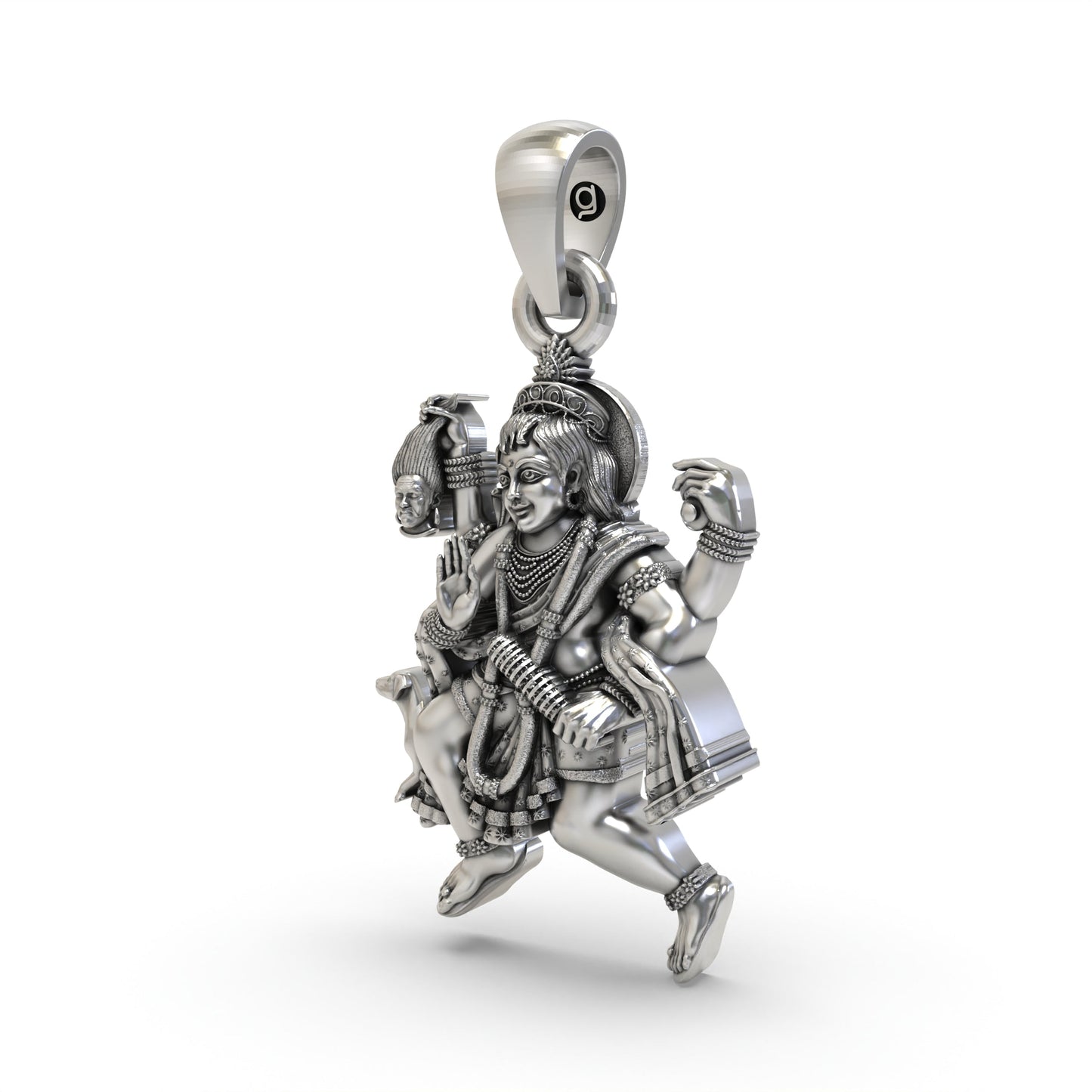 925 Silver Batuk Bhairav Pendant | Hindu God Bhairava Amulet | Spiritual Protection Jewelry