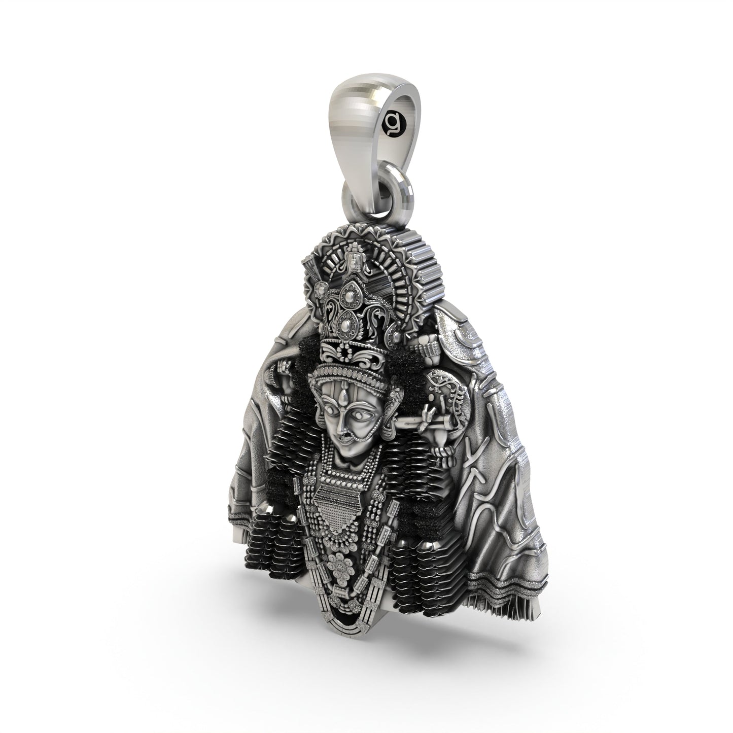 925 Silver Ashapura Maa Pendant | Handmade Temple Idol