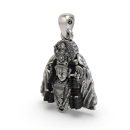 925 Silver Ashapura Maa Pendant | Handmade Temple Idol