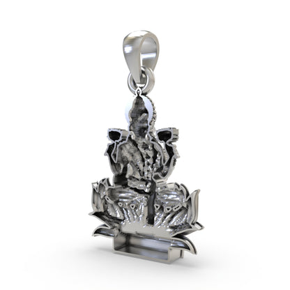 Lakshmi Maa Pendant in 925 Silver | Goddess of Wealth, Prosperity & Blessings | Hindu Spiritual Jewelry