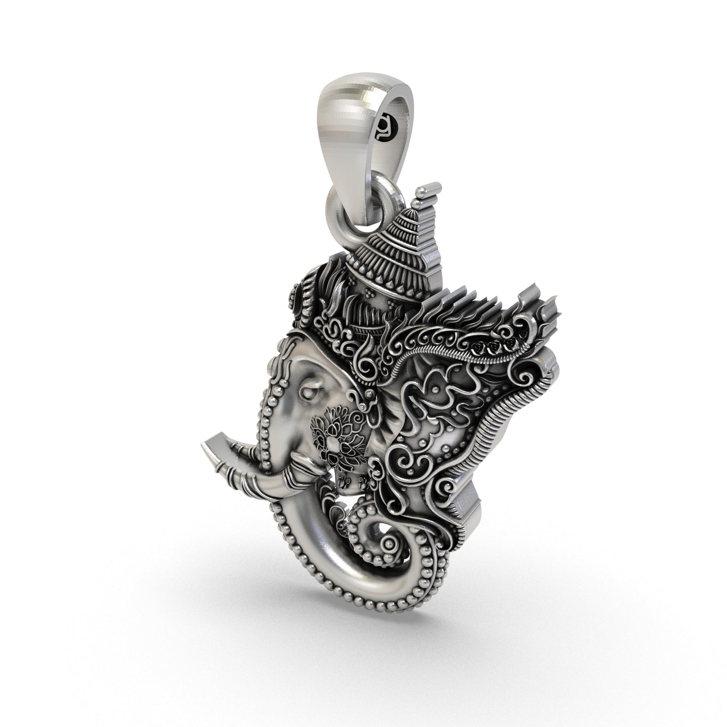 Lord Ganesha Face Pendant in 925 Sterling Silver | Ganapati Jewelry for Protection & Blessings | Handmade Hindu God Pendant