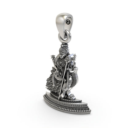 925 Silver Murugan Pendant | Lord Kartikeya Peacock Idol Jewelry | Handmade Hallmarked Sterling Silver