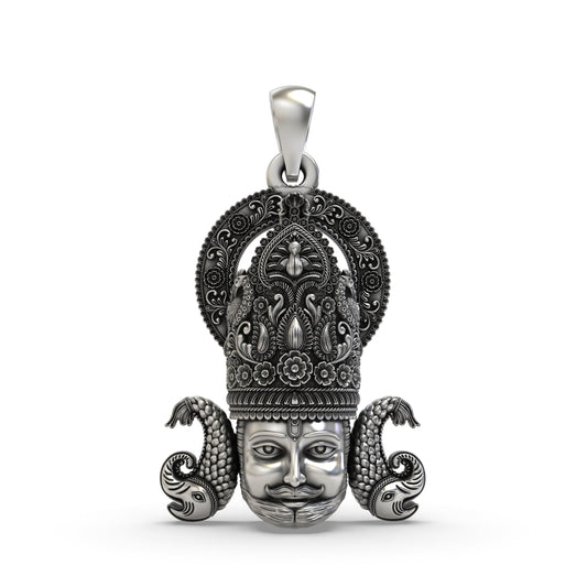 925 Silver Khatu Shyam Ji Pendant | Handmade Temple Jewellery