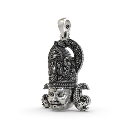 925 Silver Khatu Shyam Ji Pendant | Handmade Temple Jewellery