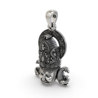 925 Silver Khatu Shyam Ji Pendant | Handmade Temple Jewellery