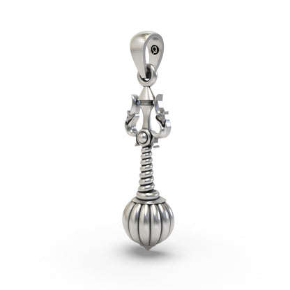 925 Sterling Silver Trishul Gada Pendant — Mahadev Spiritual Temple Jewellery