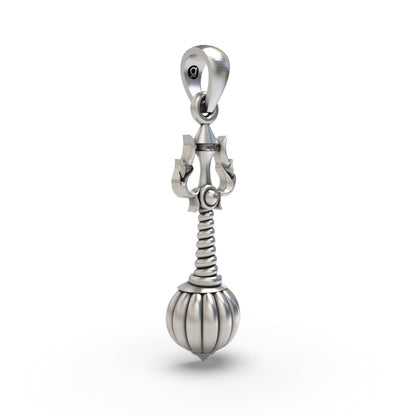 925 Sterling Silver Trishul Gada Pendant — Mahadev Spiritual Temple Jewellery