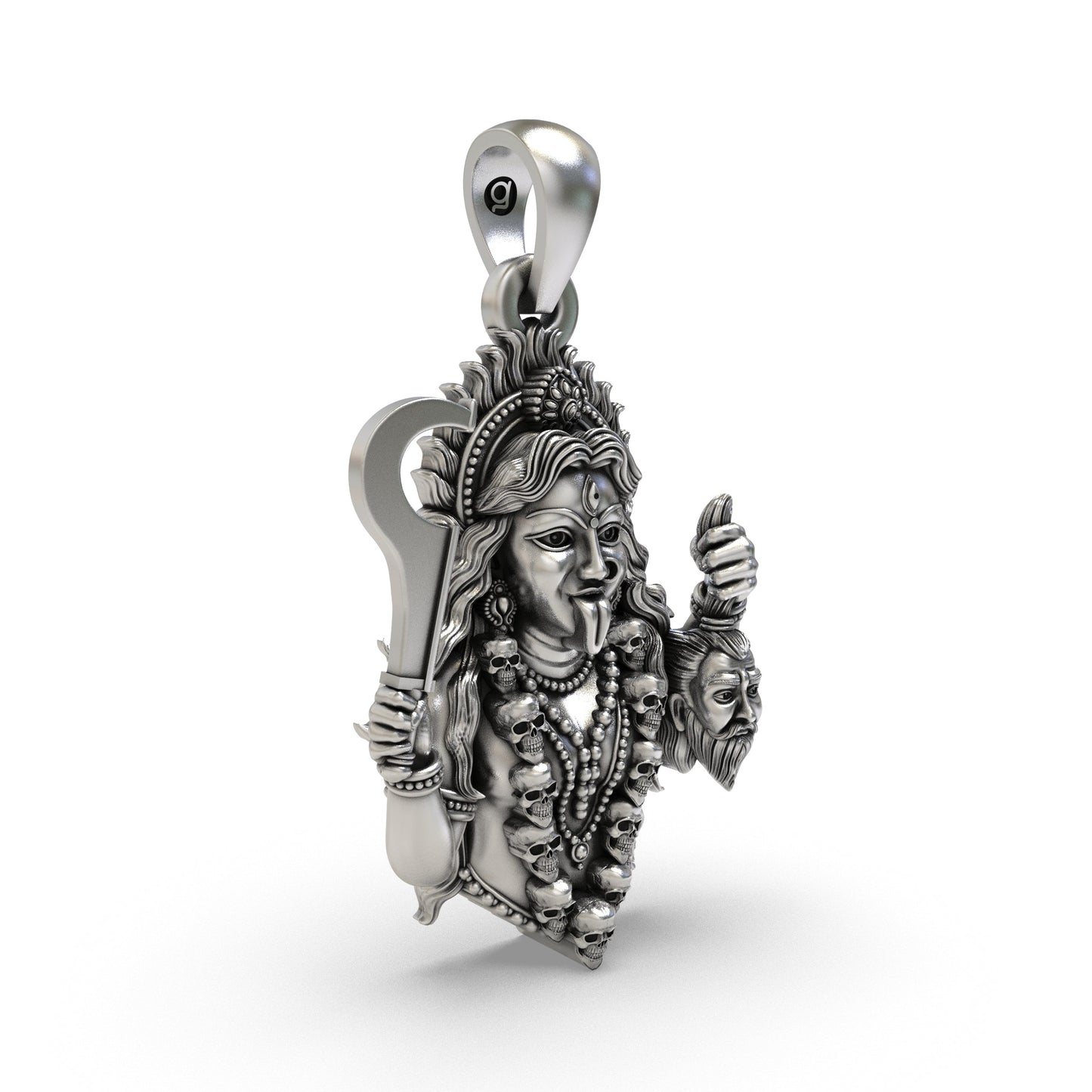925 Silver Kali Maa Pendant | Fierce Goddess Kali Necklace | Handmade Hindu Spiritual Jewelry | Powerful Protection Amulet