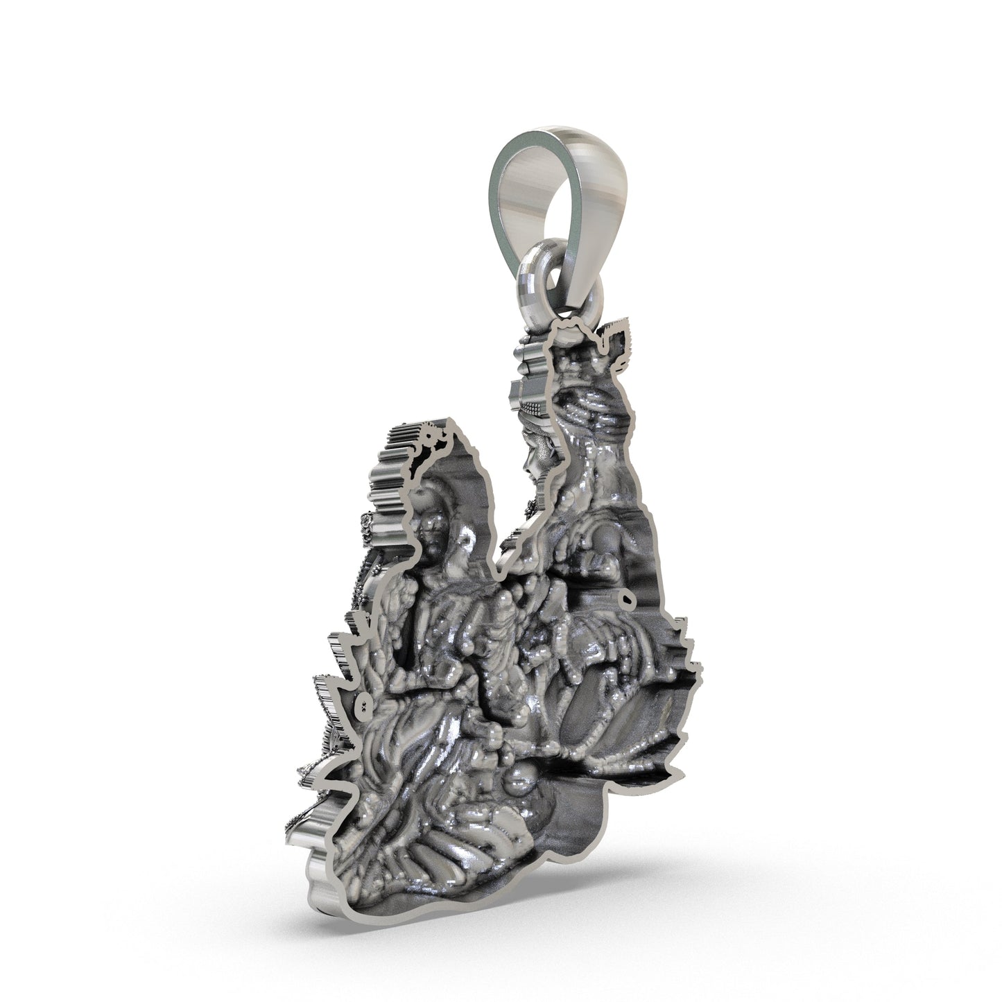 925 Sterling Silver Radha Krishna Pendant – Handcrafted Vrindavan Idol Necklace, Devotional Hindu Jewelry Gift
