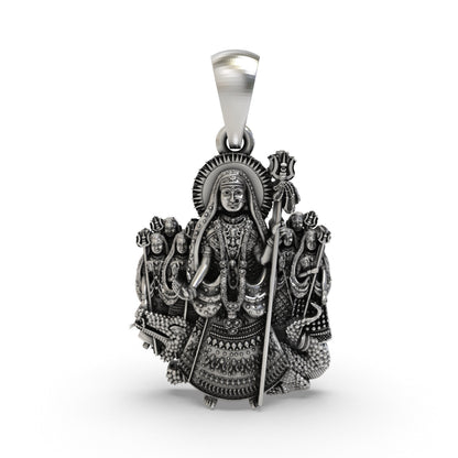 925 Sterling Silver Khodiyar Maa Pendant – Khodiyar Mata with Trishul, Handcrafted Hindu Goddess Idol Necklace, Devotional Jewelry Gift